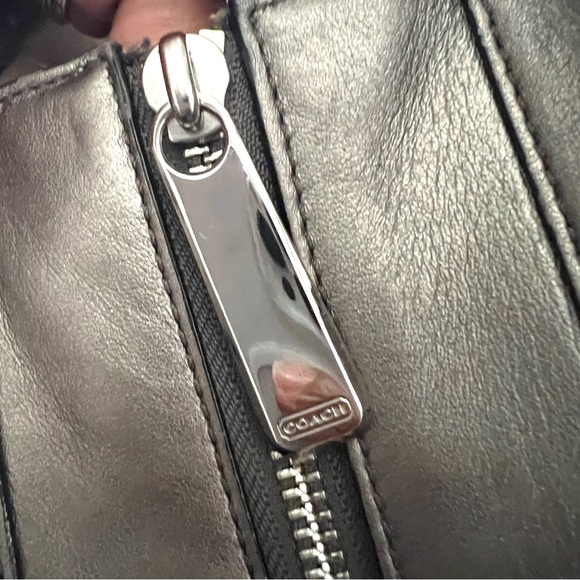 Coach Taylor Snake Print Fabric Alexis Carryall Satchel Gunmetal Good Condition - Picture 9 of 16